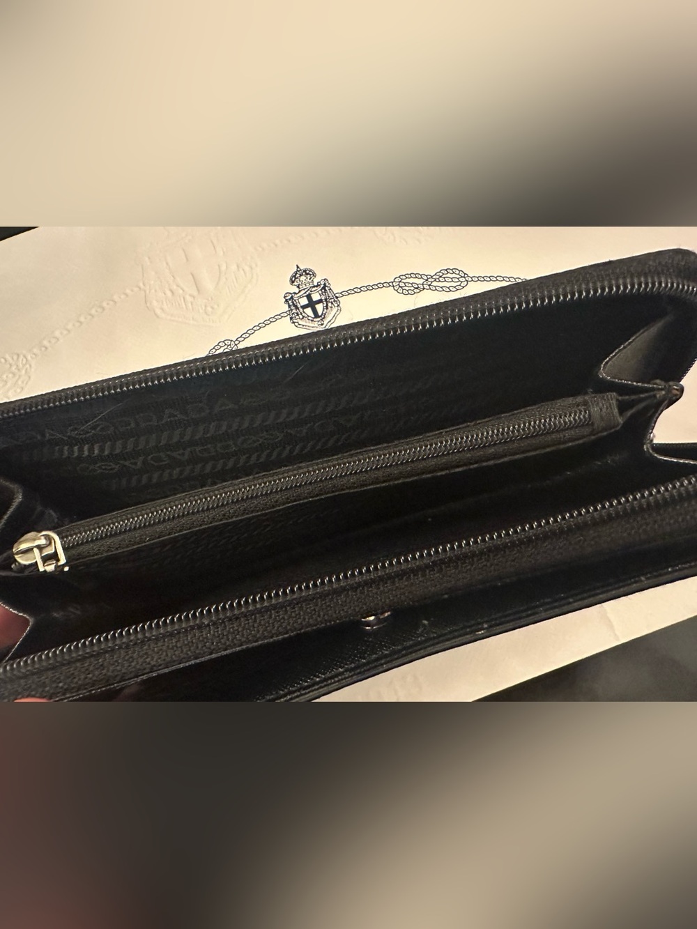 Prada black nylon and leather zippy and snap wallet - Picture 8 of 9